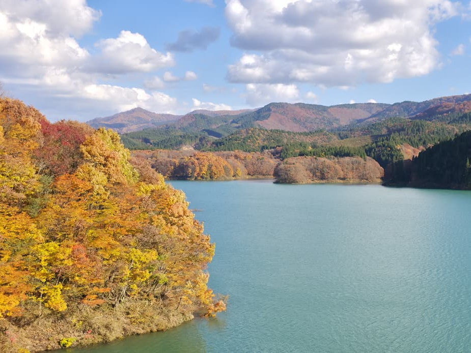 Lac émeraude bordé d'érables aux couleurs d'automne représentant l'expatriation. Photo par Aurore Lacas.